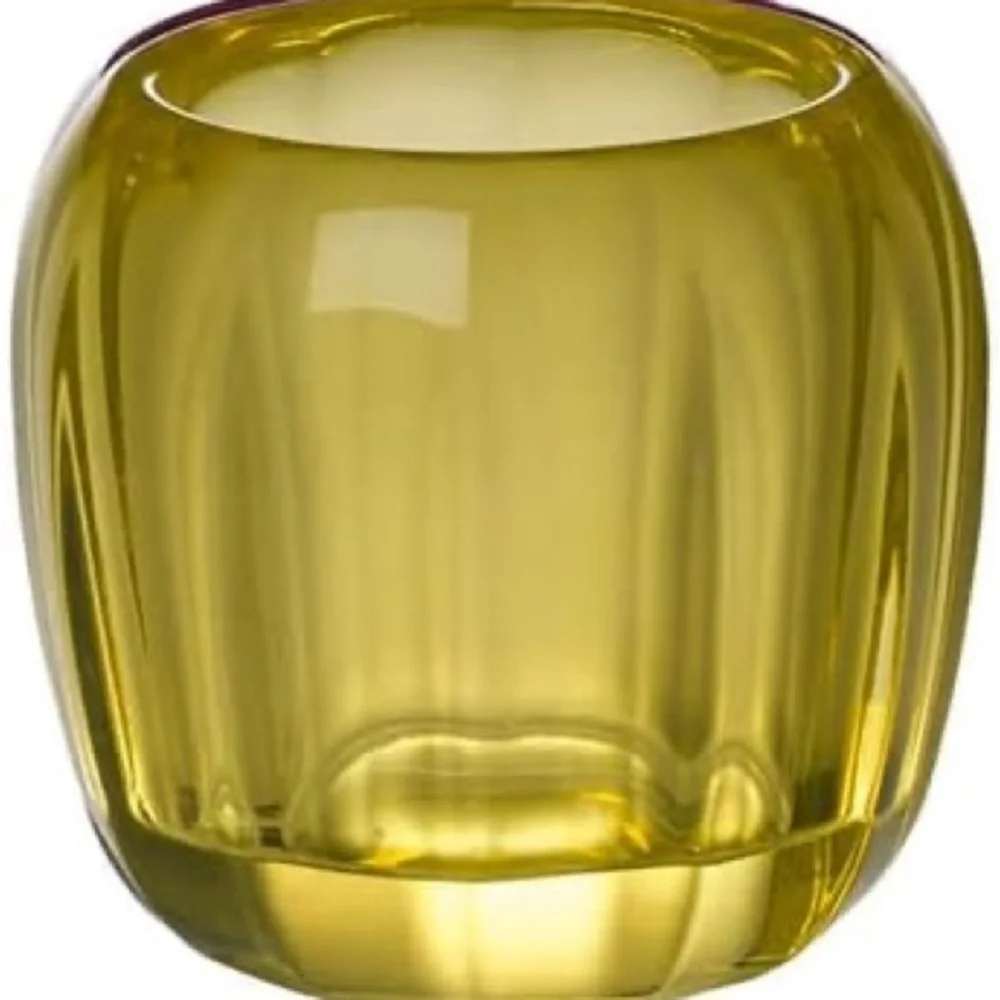 Villeroy & Boch Colored DeLight Yellow Crystal Tealight Candle Holders Set of 2